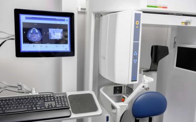 An i-CAT FLX 3D cone beam CT (CBCT) scanner in a dedicated dental imaging suite